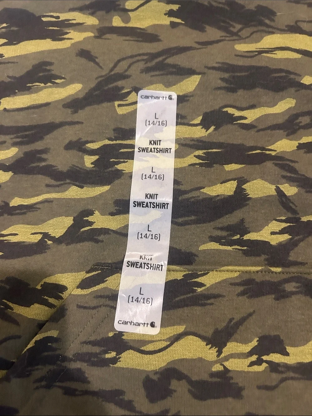 NWT Boys SzL 14-16 Carhartt Camo Hoodie